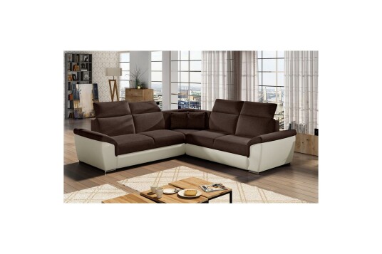 Hjørnesofa Eltap Federico 266x102x266 cm Sawana 26 Soft 33 Brun Universell