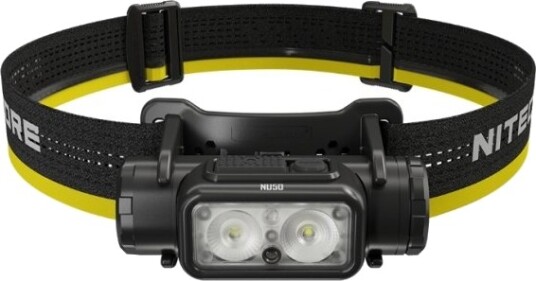 Nitecore Nu50, Hodebåndslommelykt, Sort, Gult, Aluminium, Polykarbonat (Pc), Knapper, 2 M, 2 M