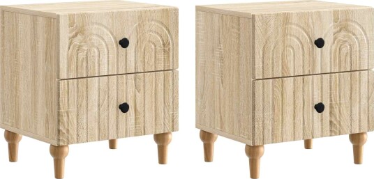  Nattbordskap 2 pcs Sonoma eik 43 x 34,5 x 48 cm Konstruert tre