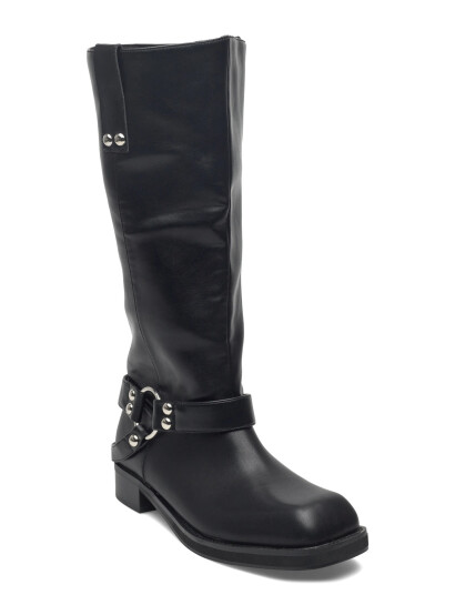 Bianco Biajesse Pull On Biker Boot Faux Leather - Black - 36 Bianco Biajesse Pull On Biker Boot Faux Leather - Black - 36
