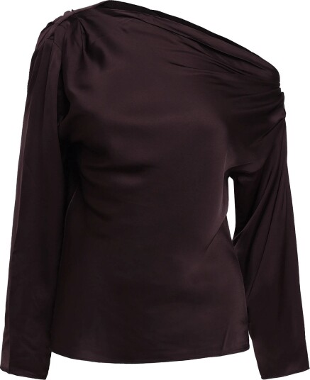 Twist & Tango Victoria Satin Blouse MOCHA BROWN 34