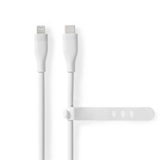 Nedis Lightning Kabel 1,5m USB-C til Apple med Silikonbelagt Hvit Design