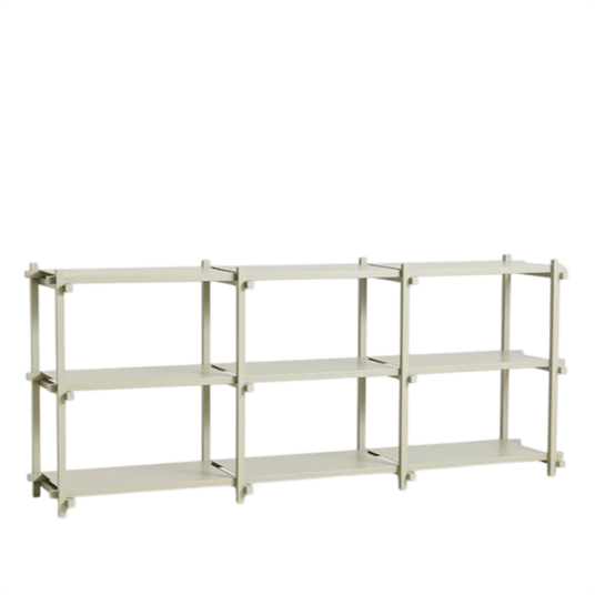 HAY Woody Shelving 2.0 Hylleenhet Lav Røykgrå/stål HAY Woody Shelving 2.0 Hylleenhet Lav Røykgrå/stål