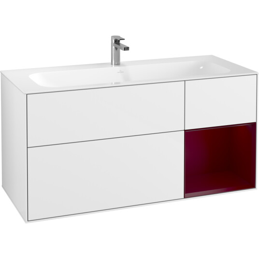 VILLEROY & BOCH FINION SERVANTSKAP 120 HVIT HØYGLANS LAKK M/LYS, HØYRESTILT PEONRØD HYLLE VILLEROY & BOCH FINION SERVANTSKAP 120 HVIT HØYGLANS LAKK M/LYS, HØYRESTILT PEONRØD HYLLE