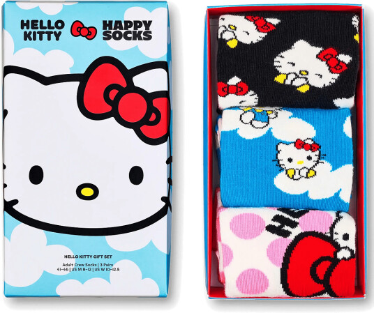 Happy Socks Hello Kitty 3-Pack Socks Gift Set - Black - 41-46