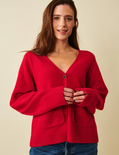 Jumperfabriken Estrid Cardigan - Red - XS