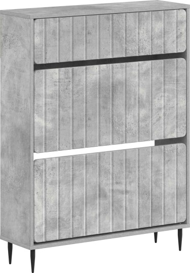 vidaXL Sko Skap ZWOLLE 78 x 24 x 103 cm Konstruert tre Betonggrå