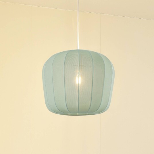 Lindby hengelampe Helin blå Ø 35 cm stoff