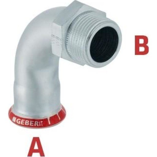 Geberit 90° Bøy 22 mm R3/4 Stål Vannrør