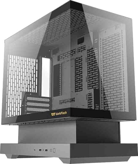 Darkflash F1 Gaming Kabinett Midi Tower med 6 ARGB Vifter - Svart