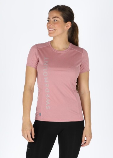 Swedemount Training Logo Tee W Dusty Rose Melange/Reflective 44 Trenings T Shirts