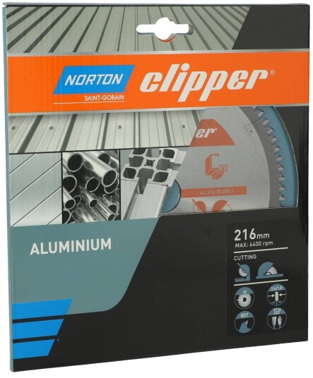 Norton Clipper Sirkelsagblad For Aluminium - 216mm, 80 Tenner Norton Clipper Sirkelsagblad For Aluminium - 216mm, 80 Tenner