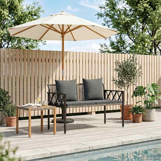 vidaXL Utebenker 2 Seater 116 x 56 x 75 cm polyrotting