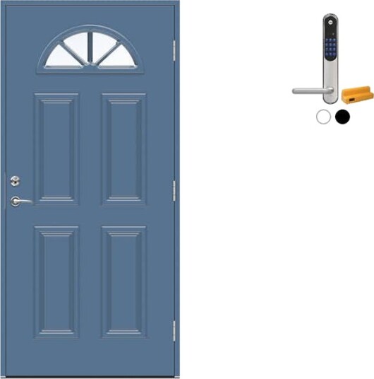 Ytterdør Swedoor Advance-Line Classic Clementi med Yale Doorman Classic Home