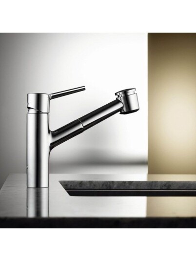KWC luna e with pull out shower chrome used in commercial kitchens KWC luna e with pull out shower chrome used in commercial kitchens