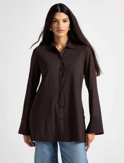 Lindex Shirt Long Moira Brown M Lindex Shirt Long Moira Brown M