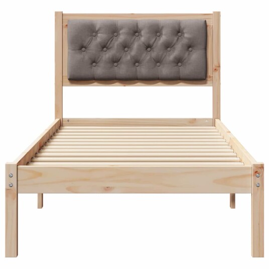 Sengestamme med hodegjerde Gråbrun 75 x 190 cm Massiv furu Sengestamme med hodegjerde Gråbrun 75 x 190 cm Massiv furu