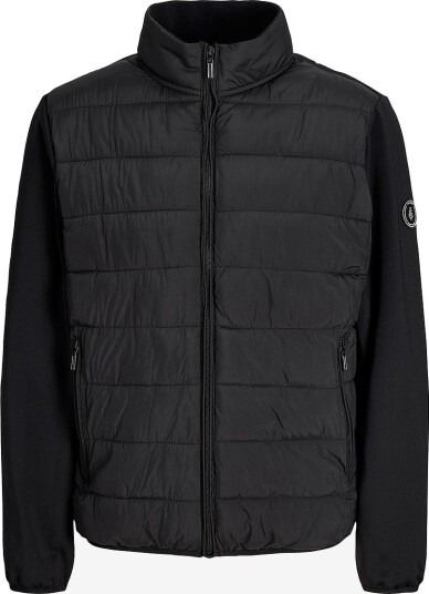 Jack & Jones Plus   Pufferjakke Jjetate Hybrid Jacket SN Pls   Svart