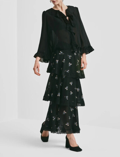 by Ti Mo Georgette Skirt Black XS