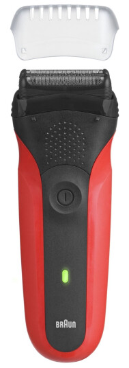 Braun Series 3 300S Barberingsmaskin 2 Sensofoil Sort Rød Led Batteri Nikkelmetallhydrid Nimh