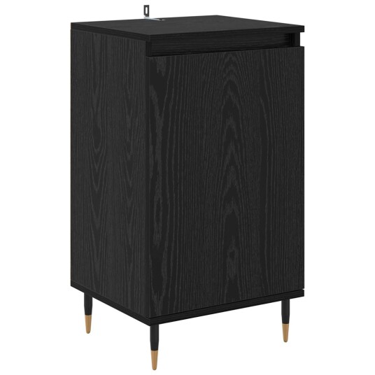 Serviesskap 2 pcs Svart Eik 40 x 35 x 70 cm Ingeniørtre og jern