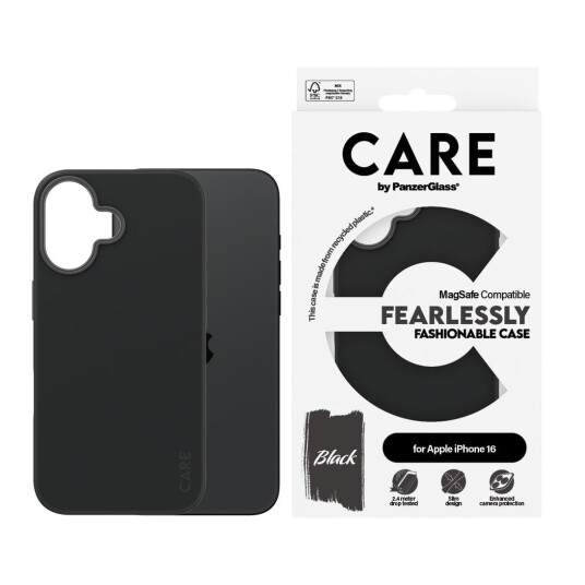 PanzerGlass MagSafe Bakdeksel til iPhone 16 - Svart, Slim Design PanzerGlass MagSafe Bakdeksel til iPhone 16 - Svart, Slim Design