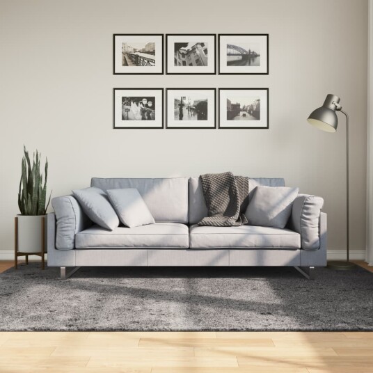 Teppe HUARTE kort luv mykt og vaskbart antrasitt 160x230 cm
