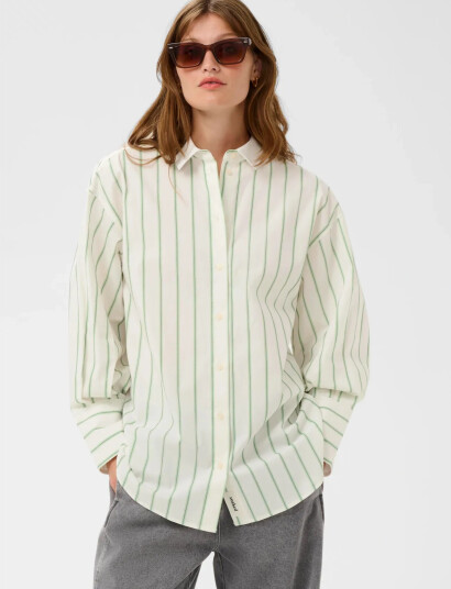 Soaked in Luxury Slnoelle Striped Shirt Green XL Soaked in Luxury Slnoelle Striped Shirt Green XL
