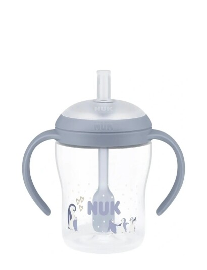 NUK Perfect Match Learner Bottle Straw 150 Ml Penguin Blue