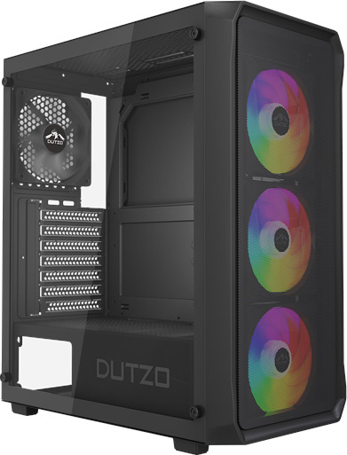 DUTZO C321 Mesh TG ARGB Kabinett Miditower Svart C321_Mesh_ARGB B DUTZO C321 Mesh TG ARGB Kabinett Miditower Svart C321_Mesh_ARGB B