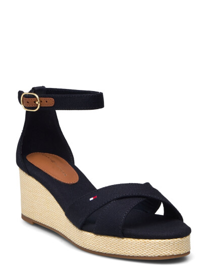 Tommy Hilfiger Flag Criss-Cros Mid Wedge Espad - Navy - 37