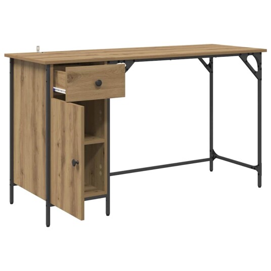 Databord med skuff Artisan Eik 131 x 48 x 75 cm Konstruert tre