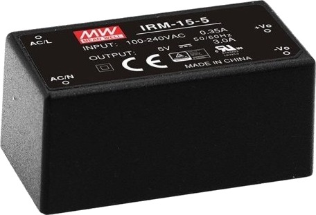 Mean Well Irm-15-24 15 W 85 264 V 0.63 A Svart Rohs Ite En/Ul/Iec 60950