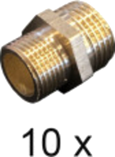 3/8" til 1/2" bruddnippel. Pakke med 10 stk.