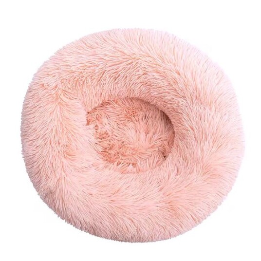 Lys Rosa Donut Hundeseng Fluffy Rund Hunde Og Katteseng To Str