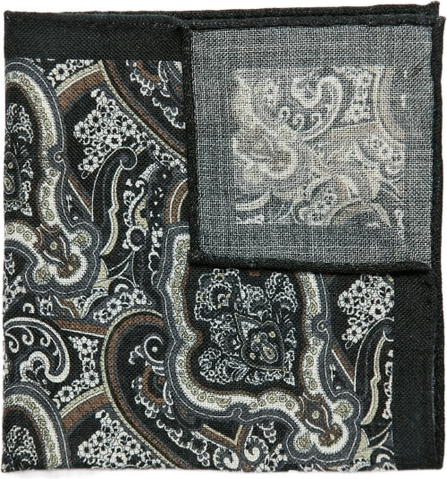 Lindbergh Wool Hankie With Pattern Black ONE SIZE Lindbergh Wool Hankie With Pattern Black ONE SIZE