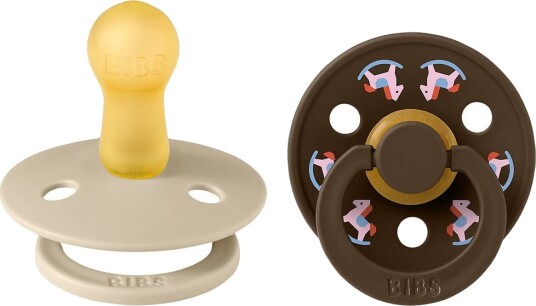 BIBS Colour Smokker Str. 2 Rund 2-pack Holiday Horse B BIBS 6-18 md Smokk Beige Brun 62-86