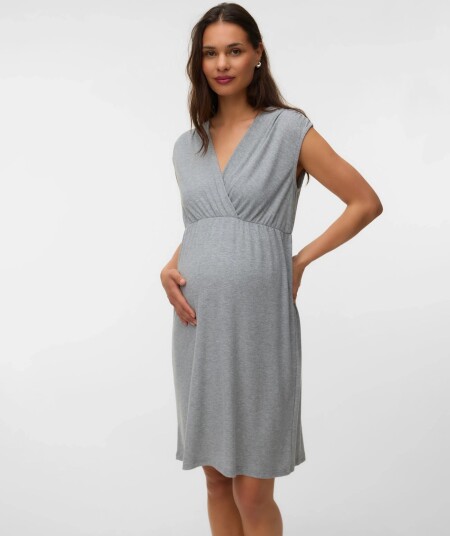 Mamalicious Mllamie Lgm Tess Sl Jrs Nightgown 2F Grey L