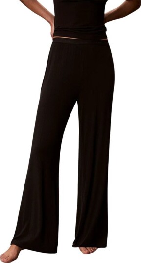 Calvin Klein Drop Needle Wideleg Pant Black L