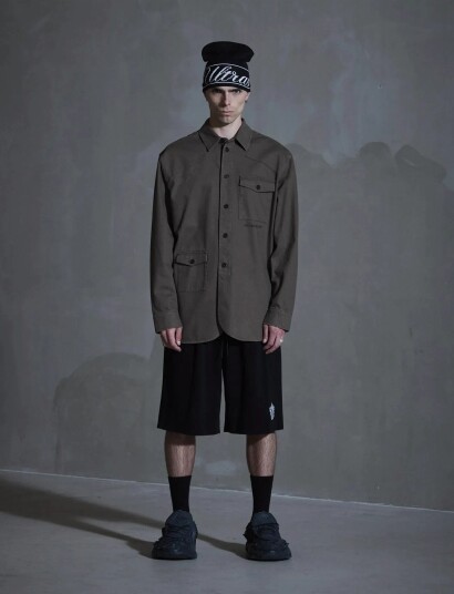 HAN Kjøbenhavn Utility Washed Overshirt Brown 46 HAN Kjøbenhavn Utility Washed Overshirt Brown 46