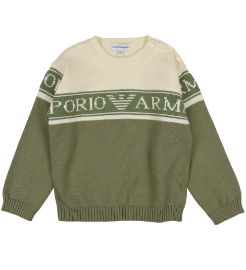 Giorgio Armani Emporio Armani Genser Strikk Fantasia Verde m. Hvit Emporio Armani 9 md Genser Grønn
