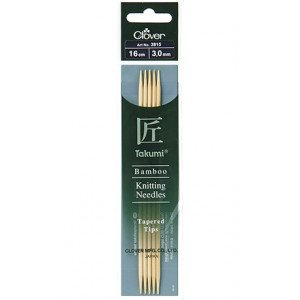 Clover Takumi Strikkepinner Bambus 16cm 3,00mm Clover Takumi Strikkepinner Bambus 16cm 3,00mm