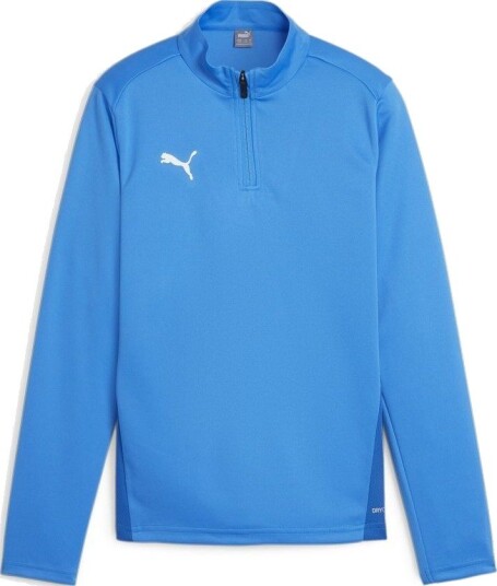 PUMA Treningsskjorte teamGOAL 1/4 glidelås Electric Blue Lemonade/PUMA White Barn størrelse 176 cm
