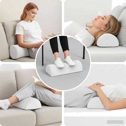 vidaXL Leggpute 52 x 20 x 12 cm Medium Minnefoam Hvit