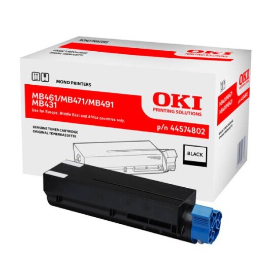 OKI B 431/MB 431/471/491 BK lasertoner - 44574802 Original - Svart 7000 sider OKI B 431/MB 431/471/491 BK lasertoner - 44574802 Original - Svart 7000 sider