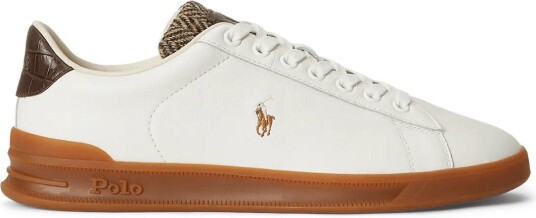 Polo Ralph Lauren Heritage Court Ii Leather Tweed Sneaker DECKWASH WHITE/BR 47 Polo Ralph Lauren Heritage Court Ii Leather Tweed Sneaker DECKWASH WHITE/BR 47