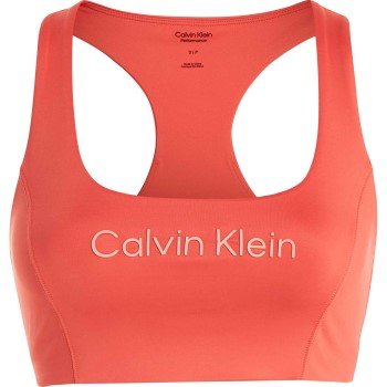 Calvin Klein BH Sport Medium Support Sports Bra Korall Large Dame Calvin Klein BH Sport Medium Support Sports Bra Korall Large Dame