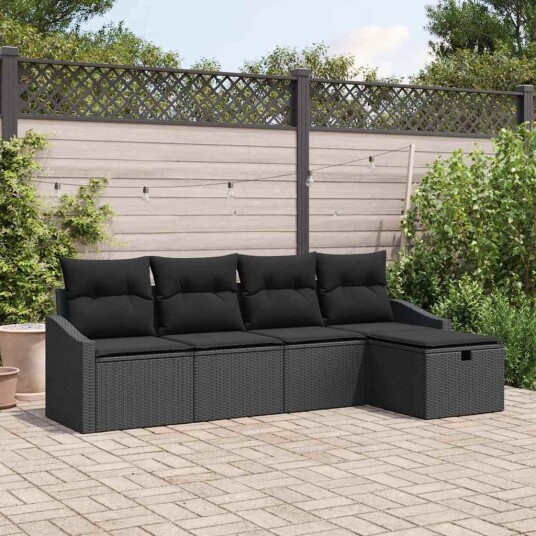 vidaXL Sofa sett med pute 6 pcs polyrotting