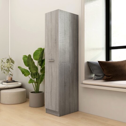 vidaXL Apotekskap grå sonoma 30x42,5x150 cm konstruert tre