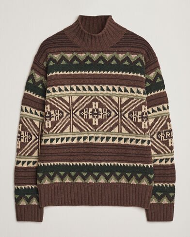 Ralph Lauren Polo Wool Cotton Blend Sweater Brown Combo